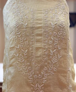 Butter yellow Silk Doriya Chikankari Set