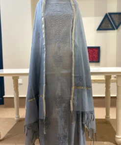 Alternative view of Ombre Mul Chanderi Chikankari Set