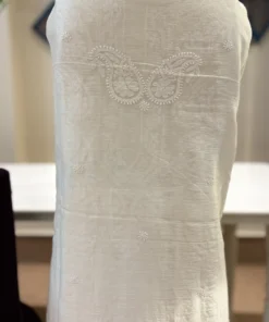 Alternative view of Ivory Mul Chanderi Handwork Chikankari Kurti