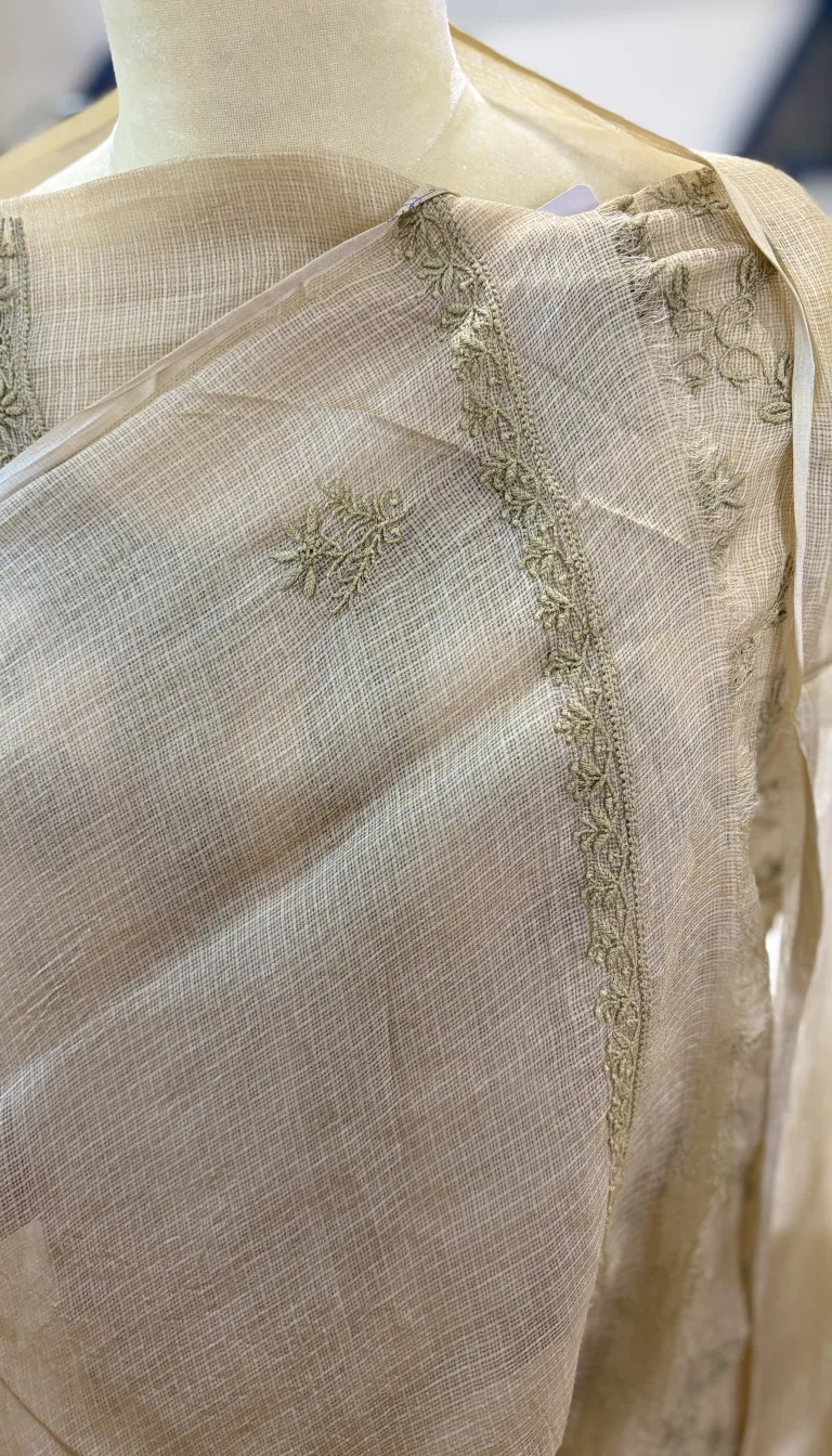Kota Silk Handcrafted Chikankari Suit Set - Image 3