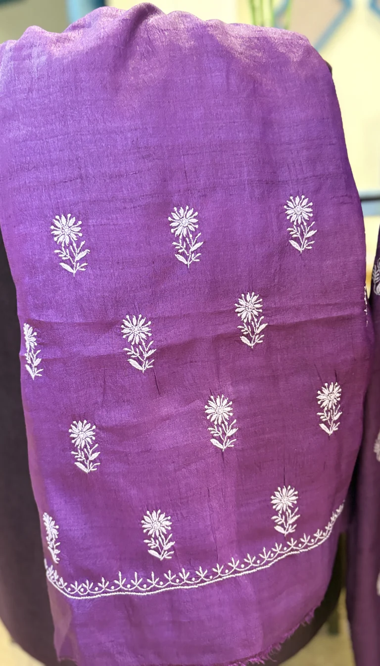 Alternative view of Tussar Silk Handcrafted Chikankari 3PC Set