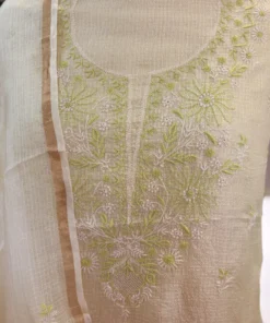 Alternative view of Butter Yellow Doriya Silk Handcrafted Chikankari 2PC Set