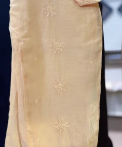 Alternative view of Pastel Mango Yellow Muslin Chikankari 2PC Stitched Set