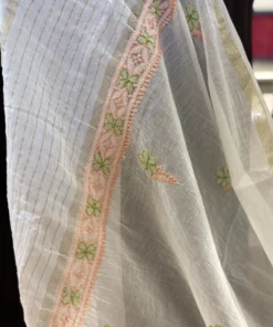 Alternative view of Ivory Mul Chanderi Chikankari 2pc Set