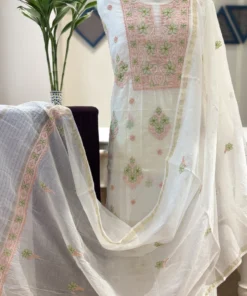 Ivory Mul Chanderi Chikankari 2pc Set