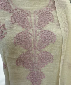 Alternative view of Ivory Khadi Chanderi Handcrafted Chikankari 2pc Set