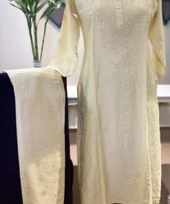 Chikankari Mul Chanderi Set