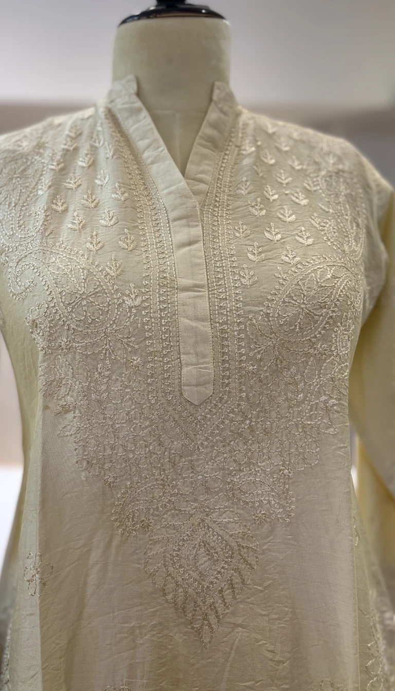 Chikankari Mul Chanderi Set - Image 4
