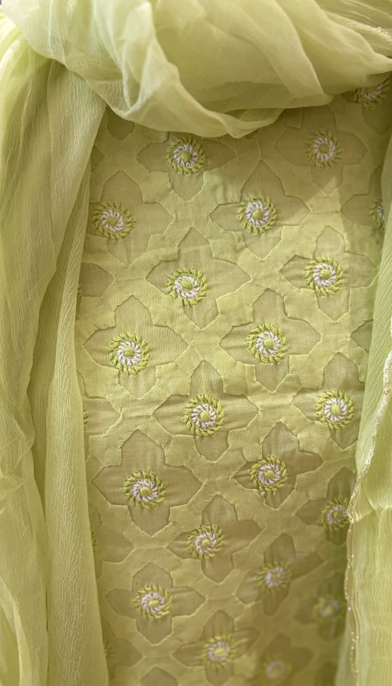 Pista Green Cotton Suit Set - Image 3