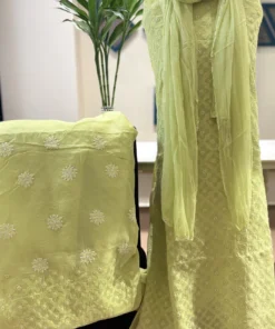 Pista Green Cotton Suit Set