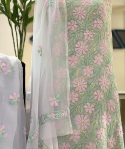 Mint Floral Georgette Suit Set