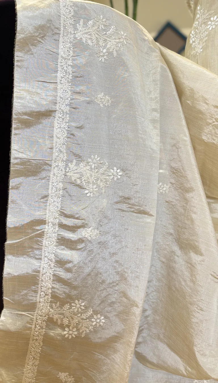 Alternative view of Champagne Tissue Chikankari 2pc Set