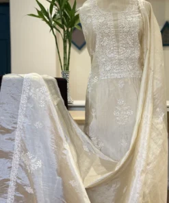 Champagne Tissue Chikankari 2pc Set
