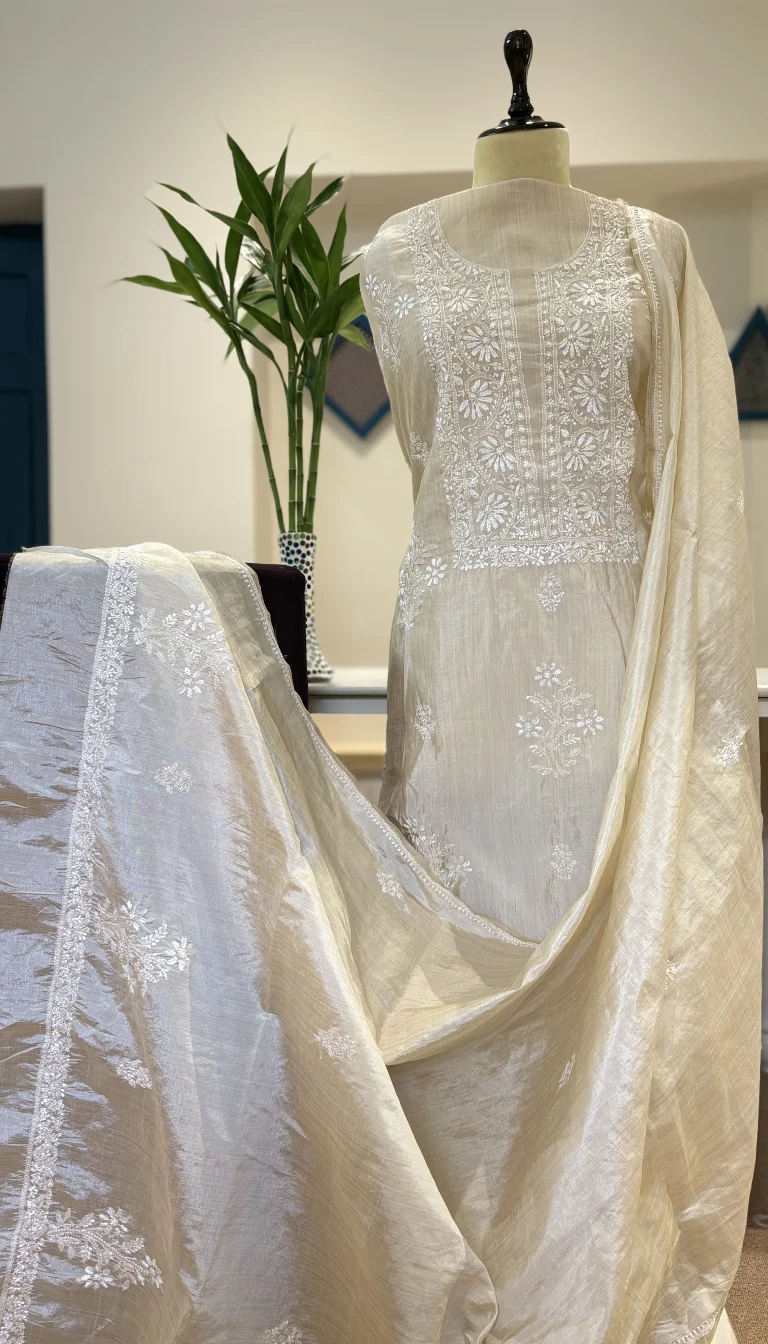 Champagne Tissue Chikankari 2pc Set