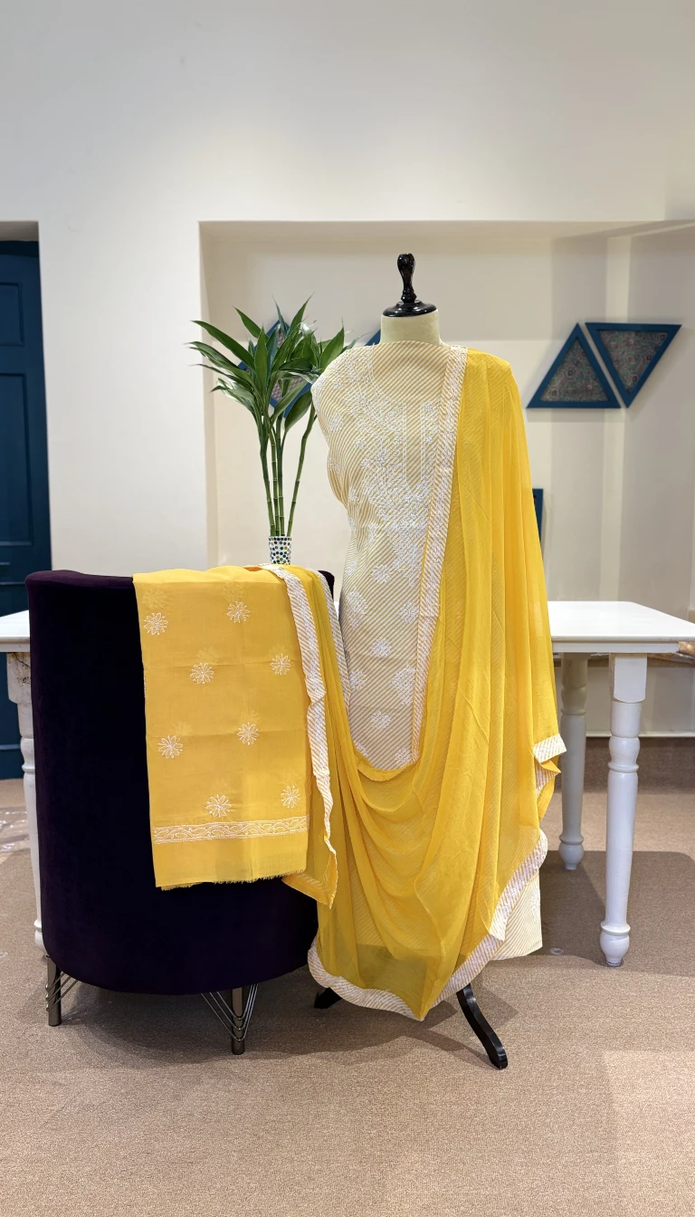 Sunflower Yellow Cotton Suit Set