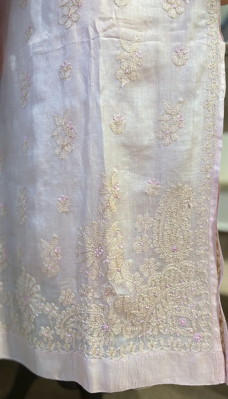 Blush Noor Chikankari Silk Set - Image 3