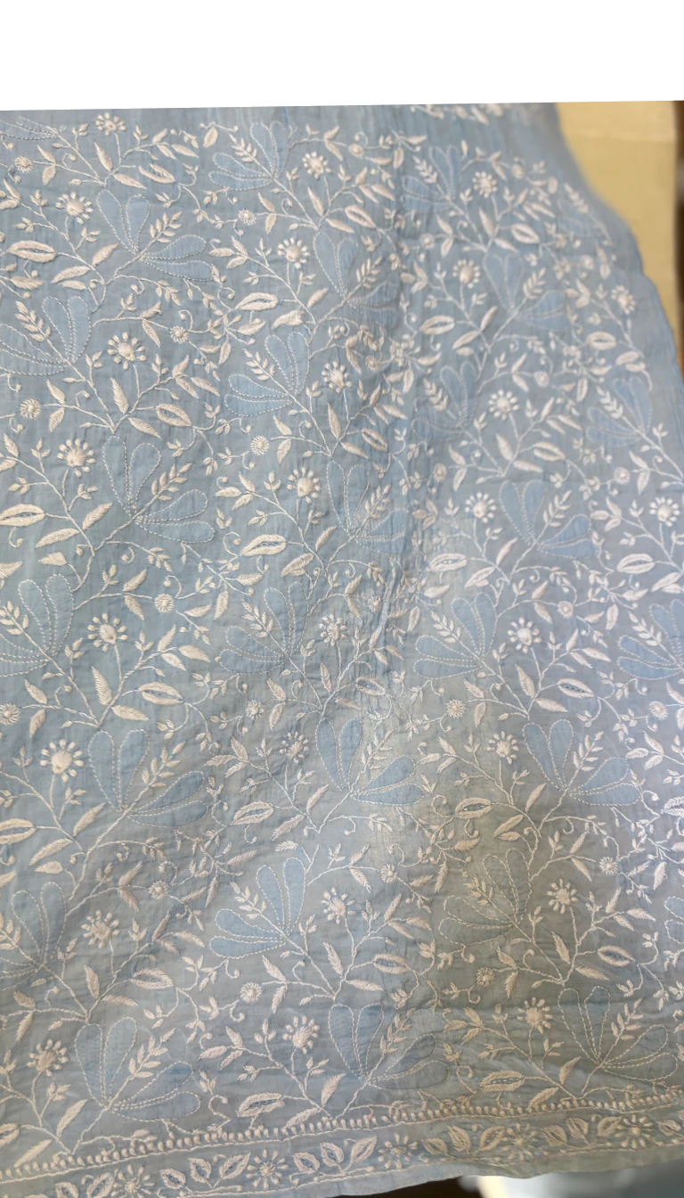 Blue Chikankari Cotton Set - Image 3