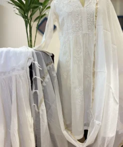 Ivory Chikankari Sharara Set