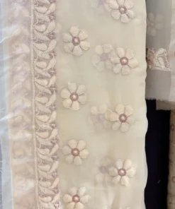Alternative view of Buttercream Floral Chikankari 3pc Set