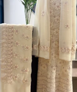 Buttercream Floral Chikankari 3pc Set