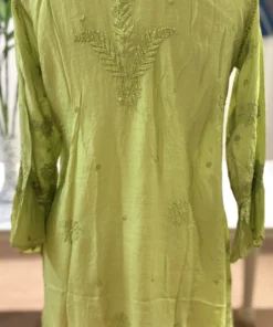 Alternative view of Pistachio Chikankari Muslin Top