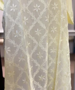 Alternative view of Butter Glow Chikankari Set