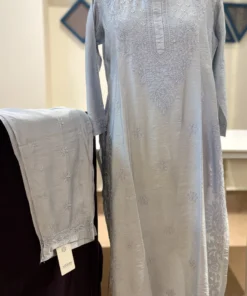 Gray Chikankari Set