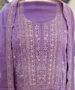 Alternative view of Royal Lavender Premium Cotton Chikankari Set