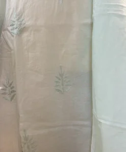 Alternative view of Mint Green Mul Cotton Chikankari 3-Piece Suit Set with Dupatta