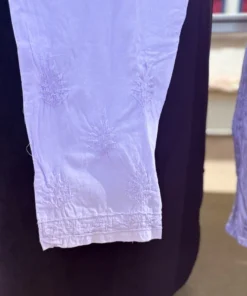 Alternative view of Pastel Lavender Mul Cotton Chikankari