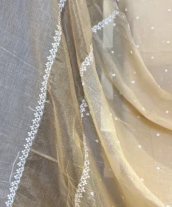 Alternative view of Buttercream Mul Chanderi Handcrafted Chikankari Suit