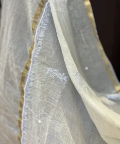 Alternative view of Mul Chanderi Handcrafted Chikankari Suit