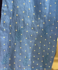 Alternative view of Mul Chanderi Chikankari Kurti Palazzo Set