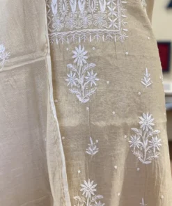 Alternative view of Champagne Pearl Chikankari Tissue Set
