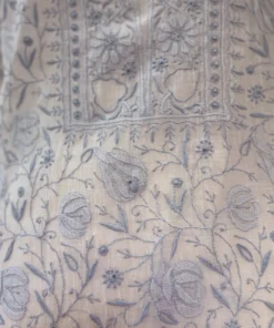 Alternative view of Powder Blue Jaal Chikankari Mul Chanderi Set