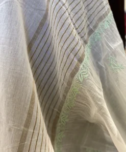 Alternative view of Mint Ivory Jaal Chikankari Mul Chanderi Set