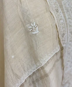Alternative view of Ivory Pearl Moonga Silk Chikankari Luxe Set