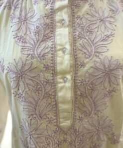 Alternative view of Lilac Handcrafted Chikankari Mul Cotton Set