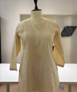 Beige Cotton Short Kurti