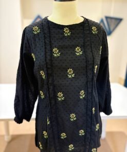 Black Cotton Handwork Chikankari Kurti
