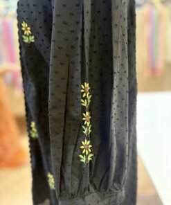 Alternative view of Black Cotton Handwork Chikankari Kurti