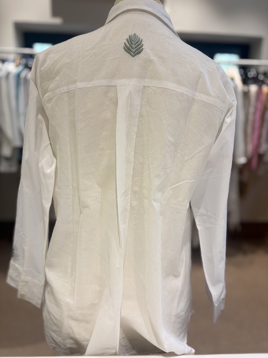 Sage Leaf Chikankari Shirt - Image 4