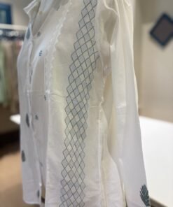 Alternative view of Sage Leaf Chikankari Shirt